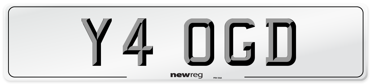 Y4 OGD Number Plate from New Reg